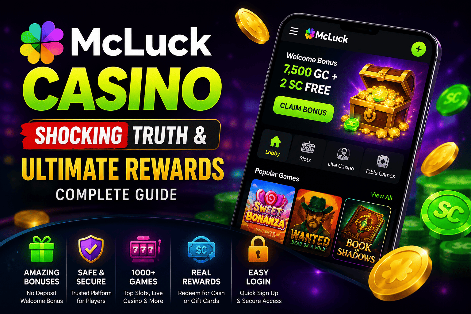 McLuck Casino welcome bonus, jackpots, games and secure rewards platform for US sweepstakes players